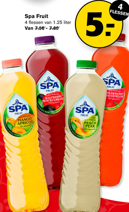 Spa en Fruit   fruitdrank folder aanbieding bij  Hoogvliet - details