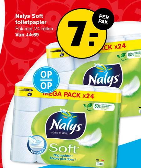 Nalys   toiletpapier folder aanbieding bij  Hoogvliet - details