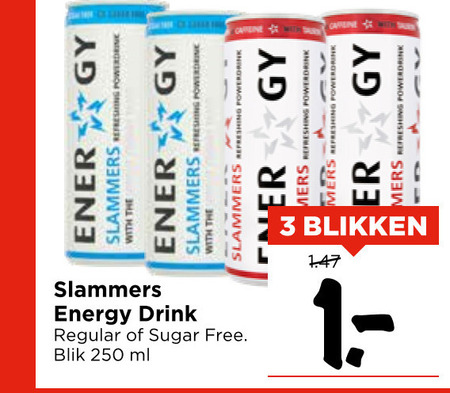 Slammers   energiedrank folder aanbieding bij  Vomar - details