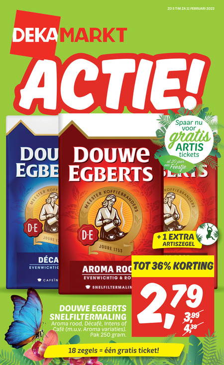 Douwe Egberts   koffie folder aanbieding bij  Dekamarkt - details