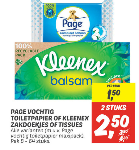 Kleenex   vochtig toiletpapier, tissue folder aanbieding bij  Dekamarkt - details