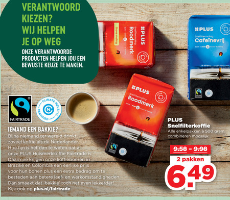 Plus Huismerk   koffie folder aanbieding bij  Plus Vandaag - details