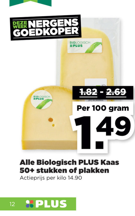 Plus Huismerk   kaas, kaasplakken folder aanbieding bij  Plus - details