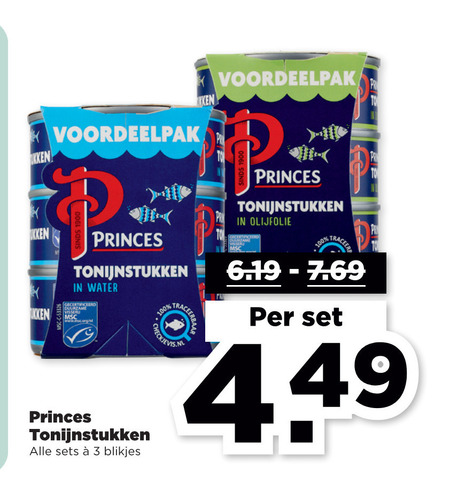 Princes   tonijn in blik folder aanbieding bij  Plus - details