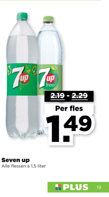 7-Up   frisdrank folder aanbieding bij  Plus - details