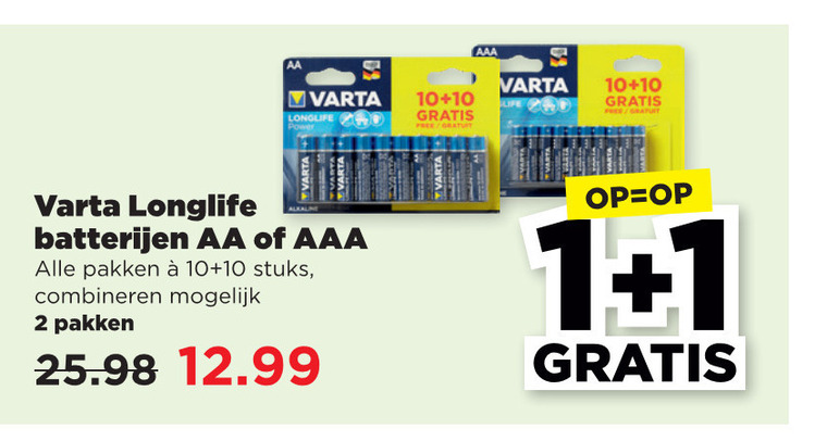 Varta   batterij folder aanbieding bij  Plus - details