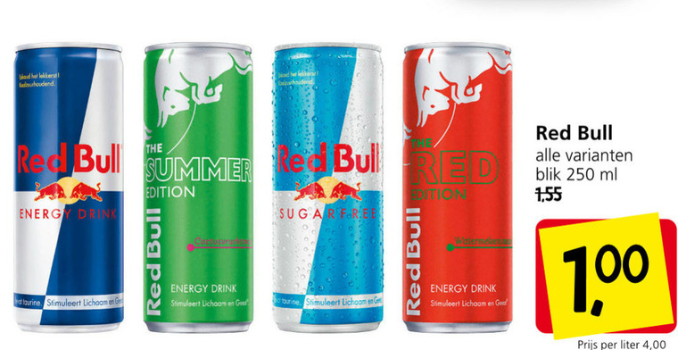 Red Bull   energiedrank folder aanbieding bij  Jan Linders - details