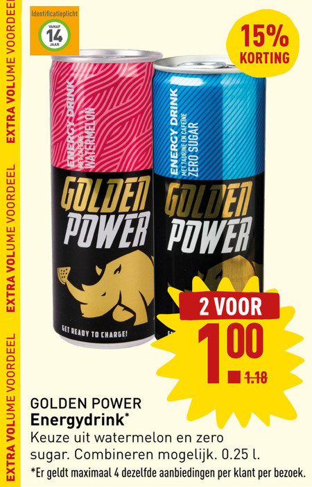 Golden Power   energiedrank folder aanbieding bij  Aldi - details