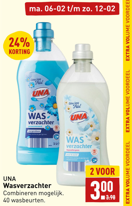 Una   wasverzachter folder aanbieding bij  Aldi - details