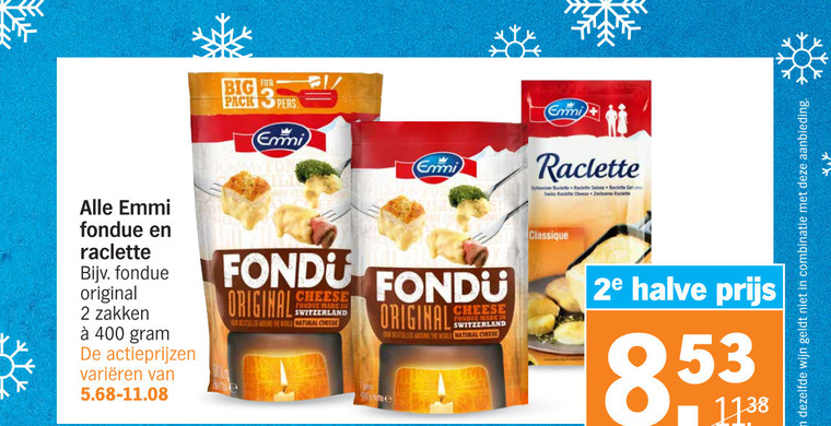 Emmi   kaasfondue folder aanbieding bij  Albert Heijn - details