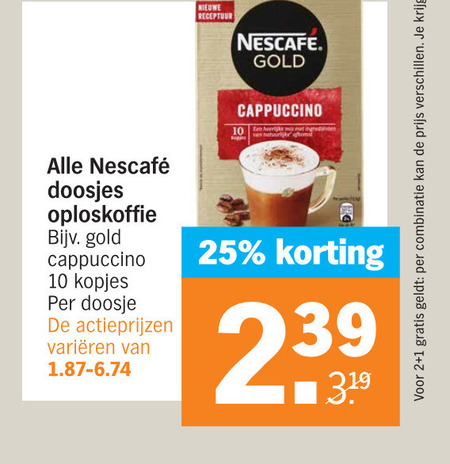 Nescafe   oploskoffie folder aanbieding bij  Albert Heijn - details