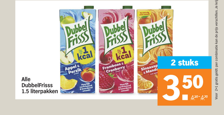 Dubbelfrisss   fruitdrank folder aanbieding bij  Albert Heijn - details