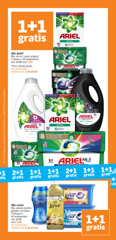 Ariel   wasverzachter, wasmiddel folder aanbieding bij  Albert Heijn - details