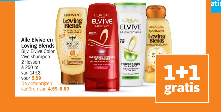 Garnier Loving Blends   conditioner, shampoo folder aanbieding bij  Albert Heijn - details