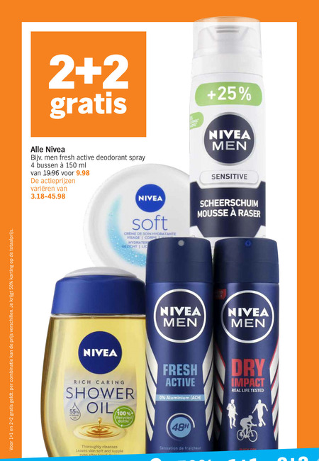 Nivea   gezichtsverzorging, douchegel folder aanbieding bij  Albert Heijn - details