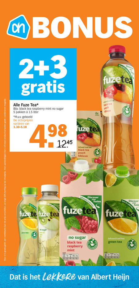 Fuze Tea   ice tea folder aanbieding bij  Albert Heijn - details