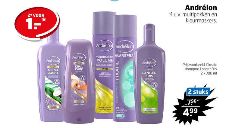 Andrelon   shampoo, conditioner folder aanbieding bij  Trekpleister - details