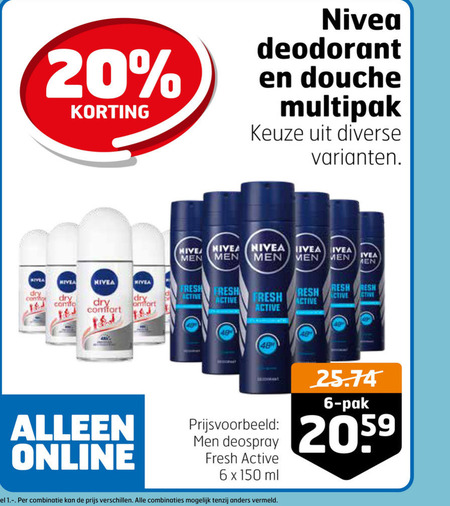 Nivea   deodorant, douchegel folder aanbieding bij  Trekpleister - details
