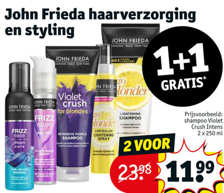 John Frieda   haargel, haarverzorging folder aanbieding bij  Kruidvat - details