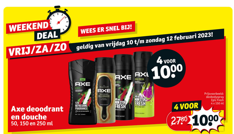 Axe   deodorant, douchegel folder aanbieding bij  Kruidvat - details