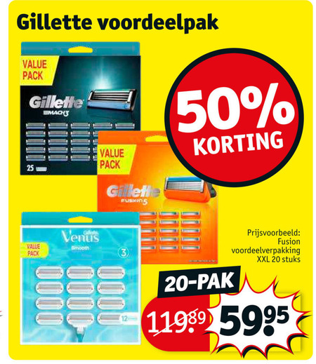 Gillette   scheermesjes folder aanbieding bij  Kruidvat - details