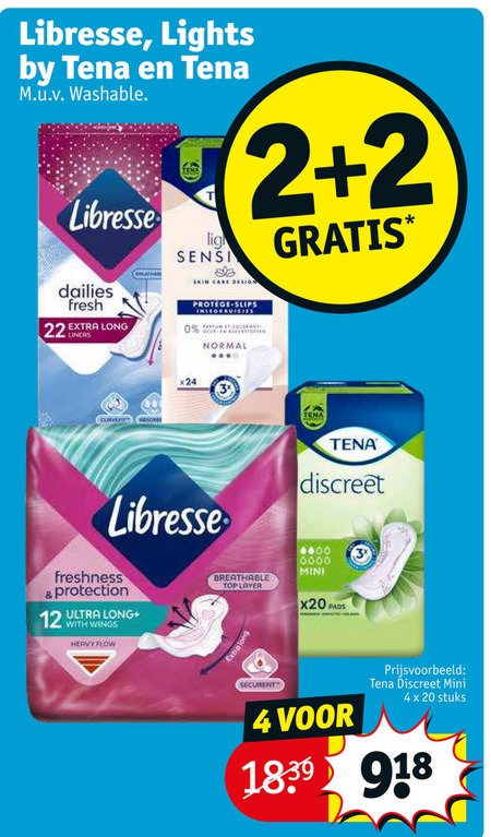 Libresse   maandverband, inlegkruisjes folder aanbieding bij  Kruidvat - details