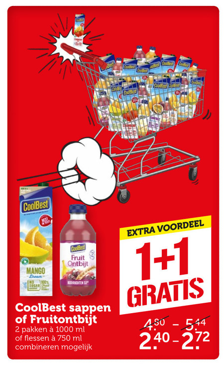 Coolbest   vruchtensap folder aanbieding bij  Coop - details