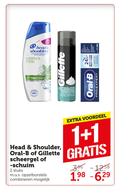 Gillette   scheergel, shampoo folder aanbieding bij  Coop - details