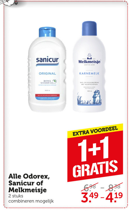 Sanicur   douchegel, deodorant folder aanbieding bij  Coop - details