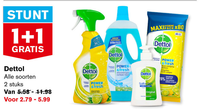 Dettol   handzeep, vochtige schoonmaakdoekjes folder aanbieding bij  Hoogvliet - details