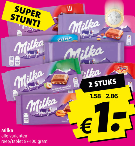 Milka   chocolade folder aanbieding bij  Boni - details