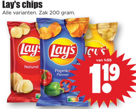 Lays   chips folder aanbieding bij  Dirk - details