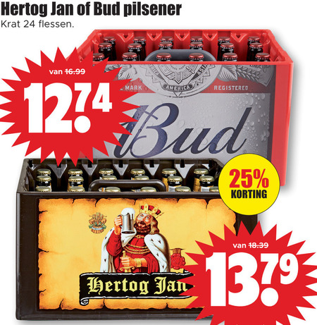 Hertog Jan   krat bier folder aanbieding bij  Dirk - details