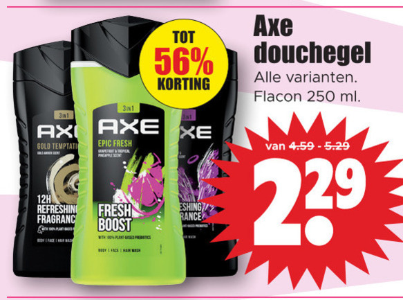 Axe   douchegel folder aanbieding bij  Dirk - details