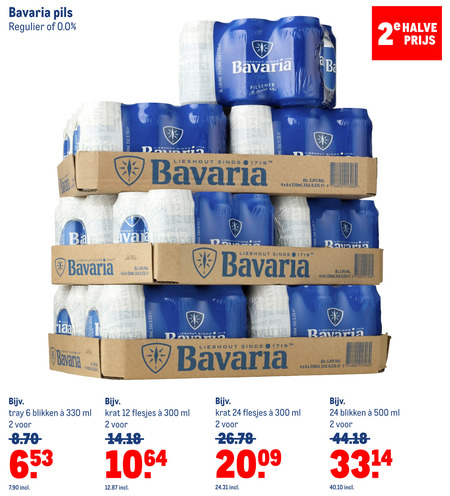 Bavaria   krat bier, blikje bier folder aanbieding bij  Makro - details