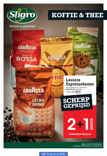 Lavazza   koffiebonen folder aanbieding bij  Sligro - details