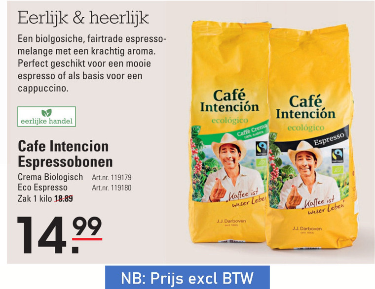 Cafe Intencion   koffiebonen folder aanbieding bij  Sligro - details