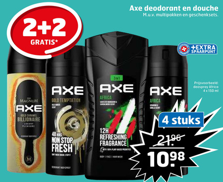 Axe   douchegel, deodorant folder aanbieding bij  Trekpleister - details