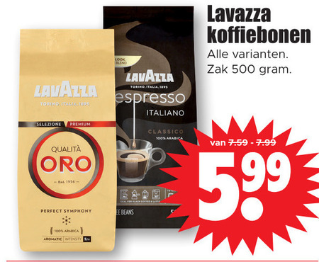 Lavazza   koffiebonen folder aanbieding bij  Dirk - details