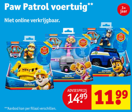 Paw Patrol   miniatuur auto folder aanbieding bij  Kruidvat - details