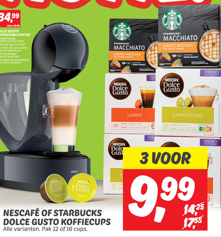 Starbucks   dolce gusto apparaat, dolce gusto capsules folder aanbieding bij  Dekamarkt - details