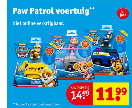 Paw Patrol   miniatuur auto folder aanbieding bij  Kruidvat - details