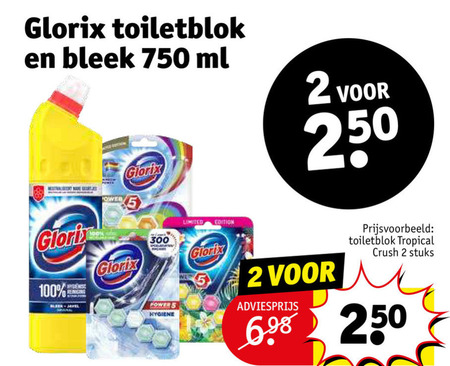Glorix   toiletblok, bleekmiddel folder aanbieding bij  Kruidvat - details