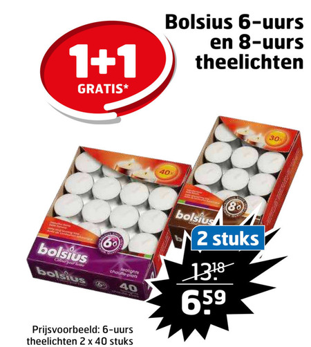 Bolsius theelicht aanbieding bij Trekpleister -