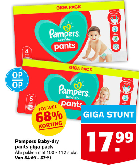 afdrijven zich zorgen maken dood Pampers luierbroekjes folder aanbieding bij Hoogvliet - details