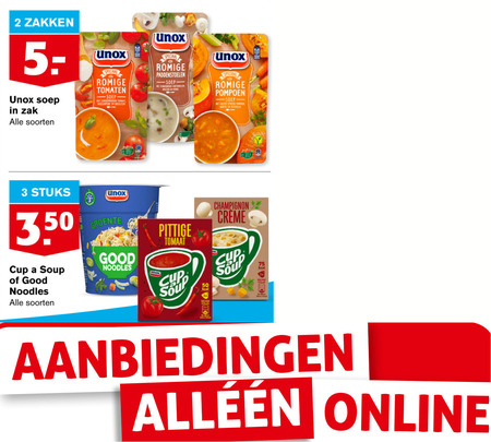 Unox   soep, noodles folder aanbieding bij  Hoogvliet - details