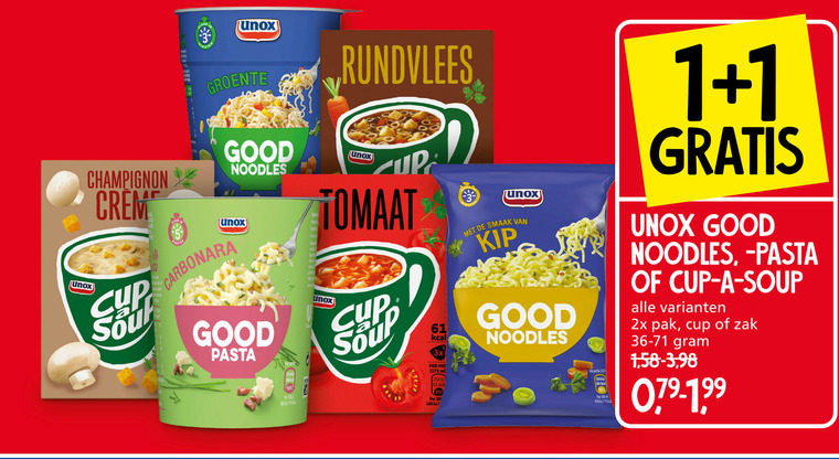 Unox   noodles, soep folder aanbieding bij  Jan Linders - details