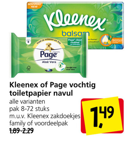 Kleenex   vochtig toiletpapier, tissue folder aanbieding bij  Jan Linders - details