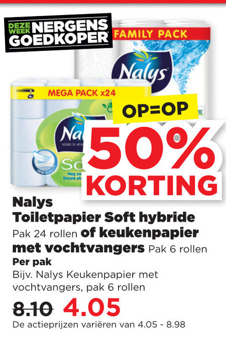 Nalys   toiletpapier, keukenpapier folder aanbieding bij  Plus - details