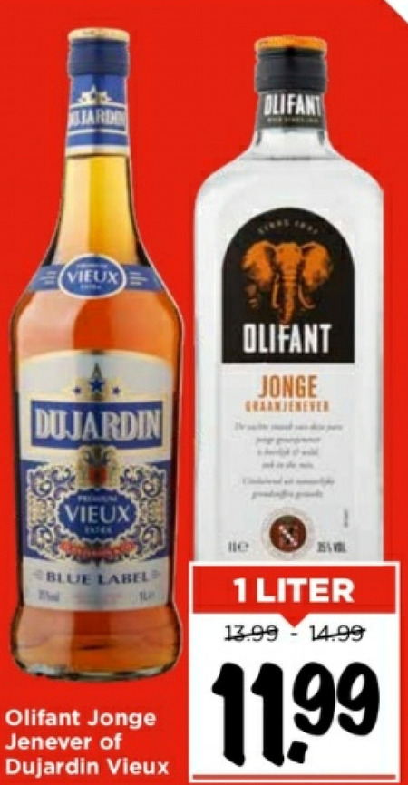 Olifant   jenever, vieux folder aanbieding bij  Vomar - details